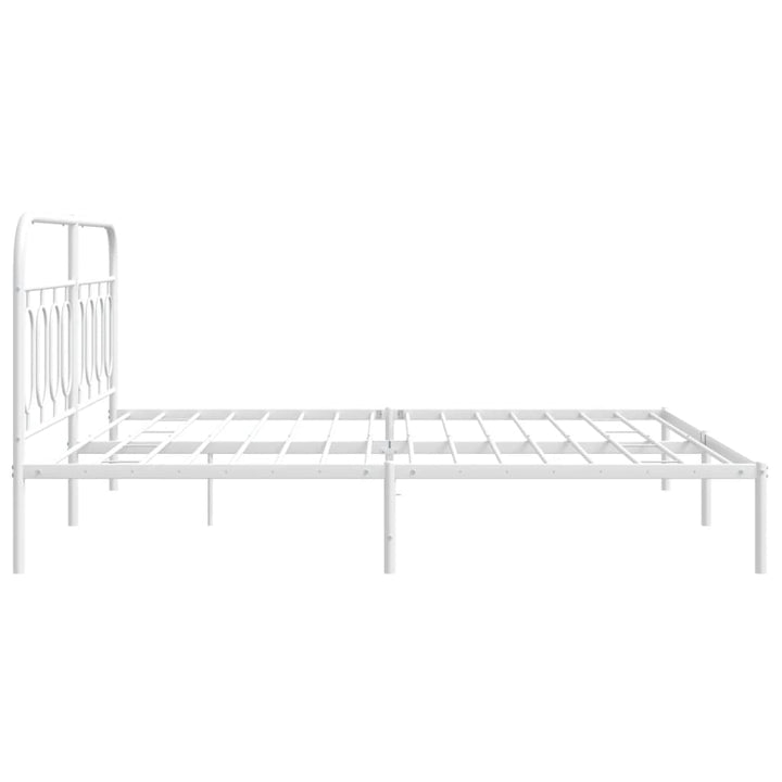sengeramme med sengegavl 160x200 cm metal hvid