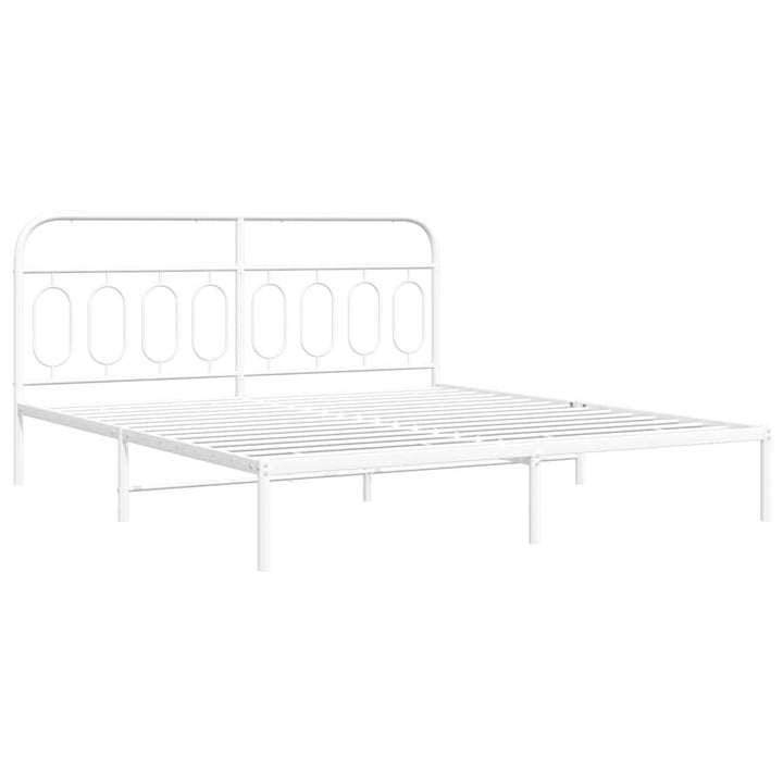 sengeramme med sengegavl 183x213 cm metal hvid