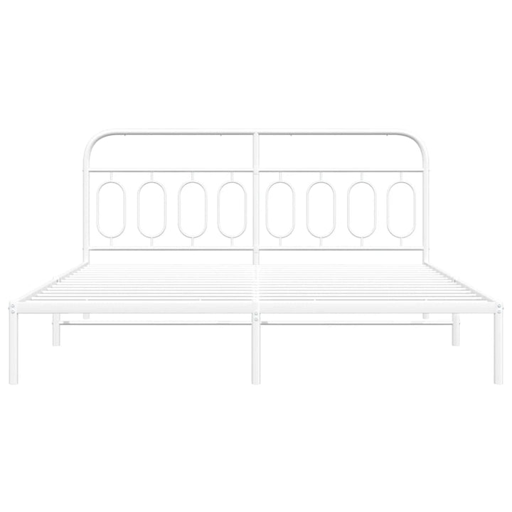 sengeramme med sengegavl 183x213 cm metal hvid