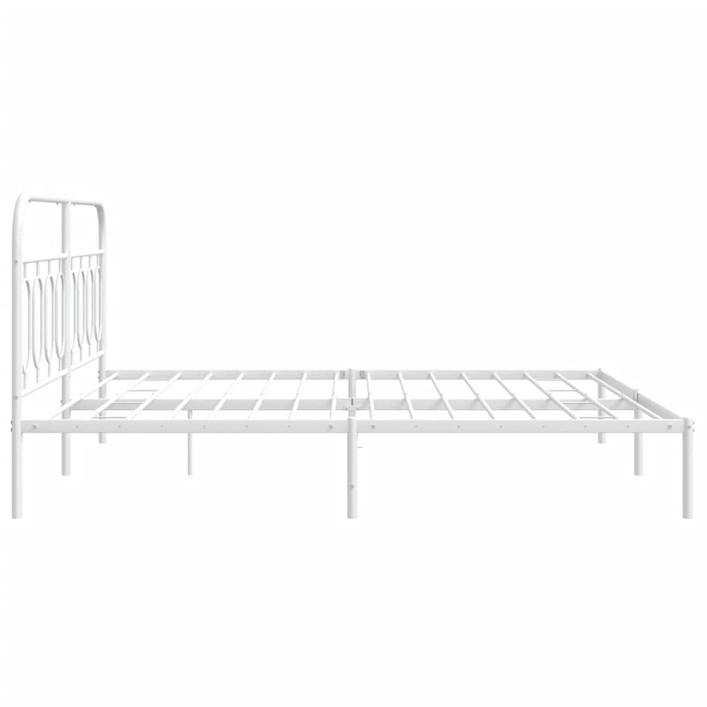 sengeramme med sengegavl 193x203 cm metal hvid