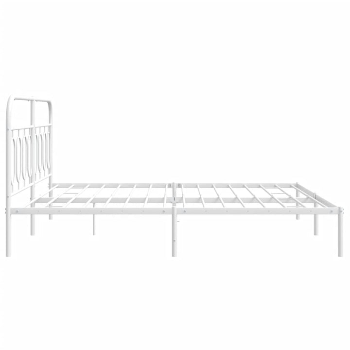 sengeramme med sengegavl 193x203 cm metal hvid