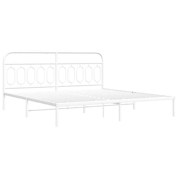 sengeramme med sengegavl 200x200 cm metal hvid