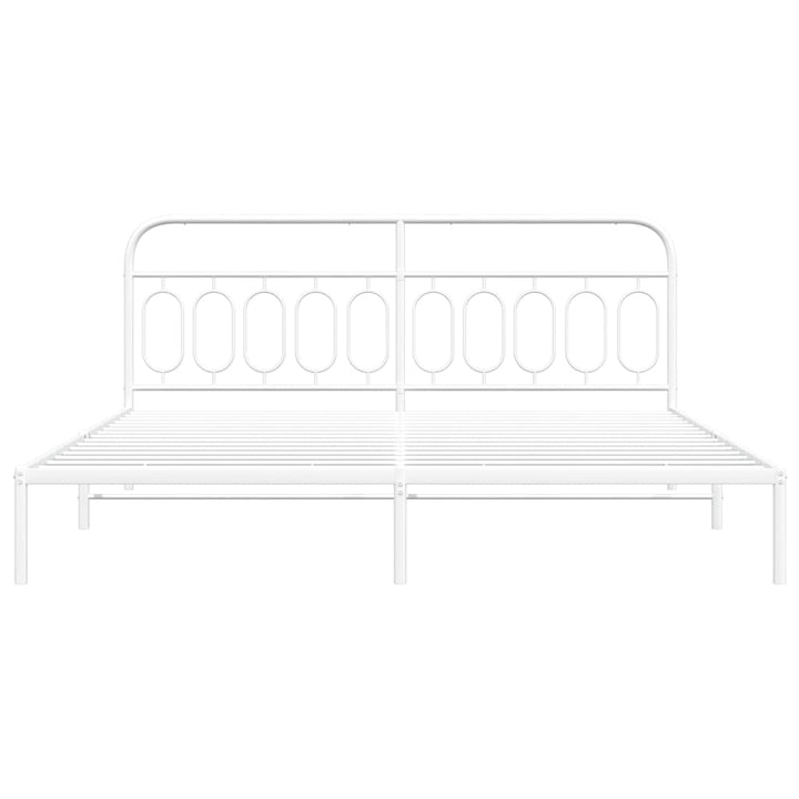 sengeramme med sengegavl 200x200 cm metal hvid