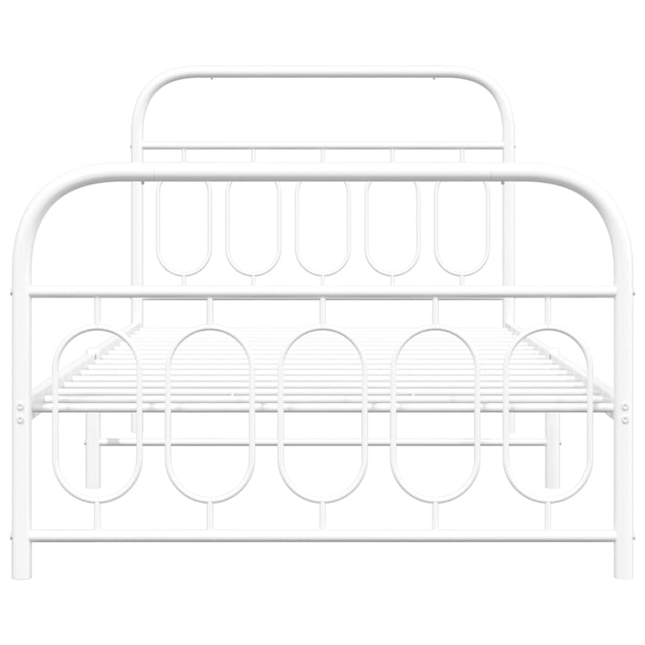 sengeramme med sengegavl og fodgærde 107x203 cm metal hvid