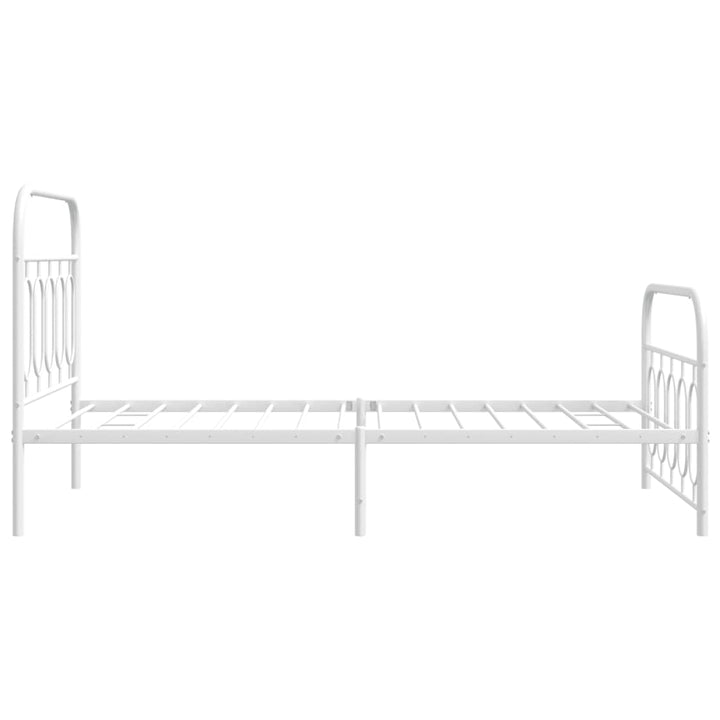 sengeramme med sengegavl og fodgærde 107x203 cm metal hvid
