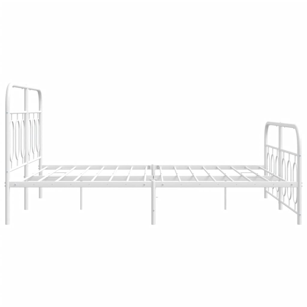 sengeramme med sengegavl og fodgærde 140x200 cm metal hvid
