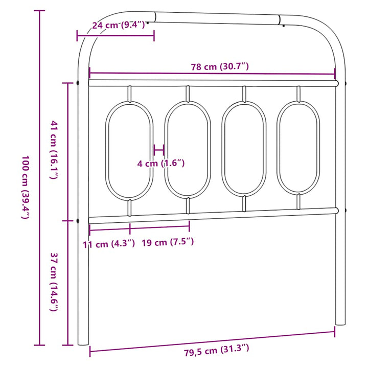 udskiftningsgavl 80 cm metal hvid