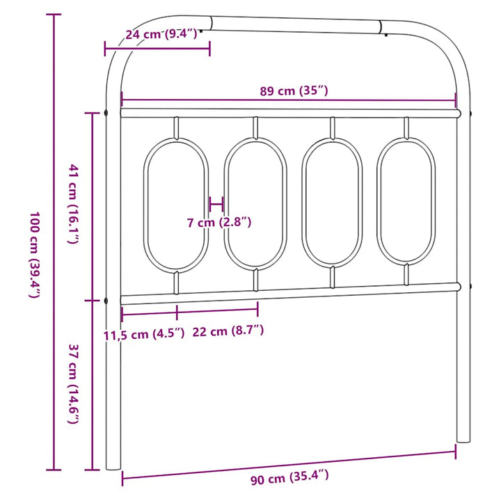 udskiftningsgavl 90 cm metal hvid