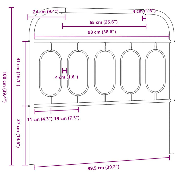 udskiftningsgavl 100 cm metal hvid