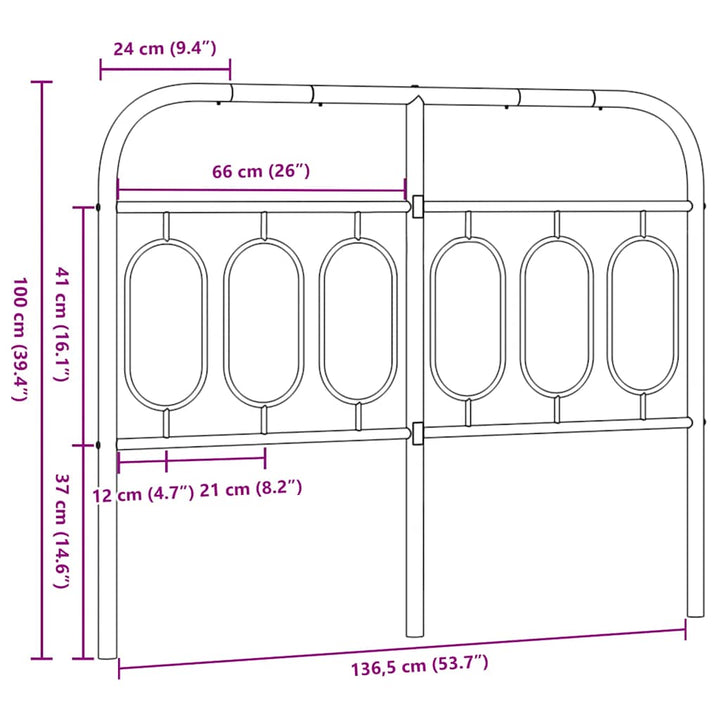 udskiftningsgavl 137 cm metal hvid