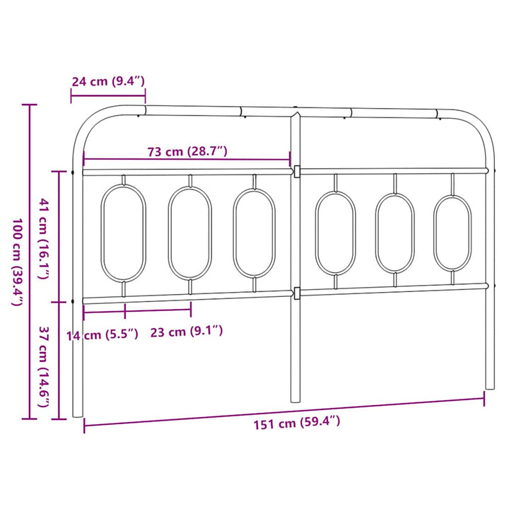 udskiftningsgavl 150 cm metal hvid