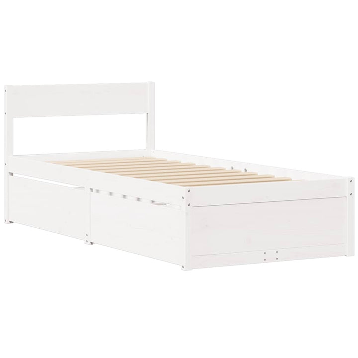 sengeramme uden madras 100x200 cm massivt fyrretræ hvid