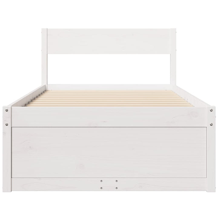 sengeramme uden madras 100x200 cm massivt fyrretræ hvid