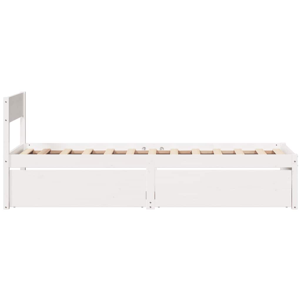 sengeramme uden madras 100x200 cm massivt fyrretræ hvid
