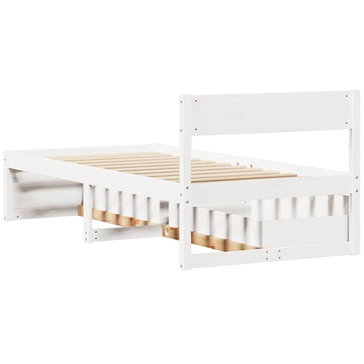 sengeramme uden madras 100x200 cm massivt fyrretræ hvid