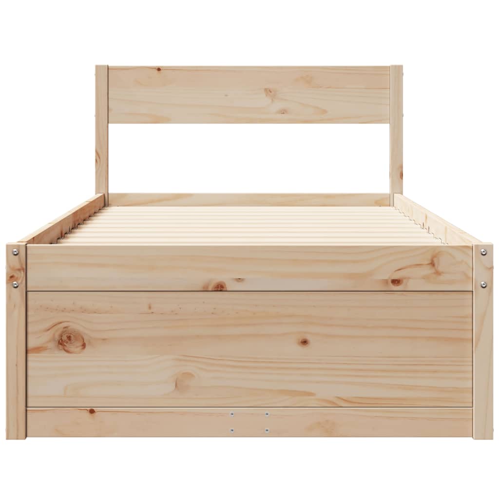 sengeramme uden madras 90x200 cm massivt fyrretræ