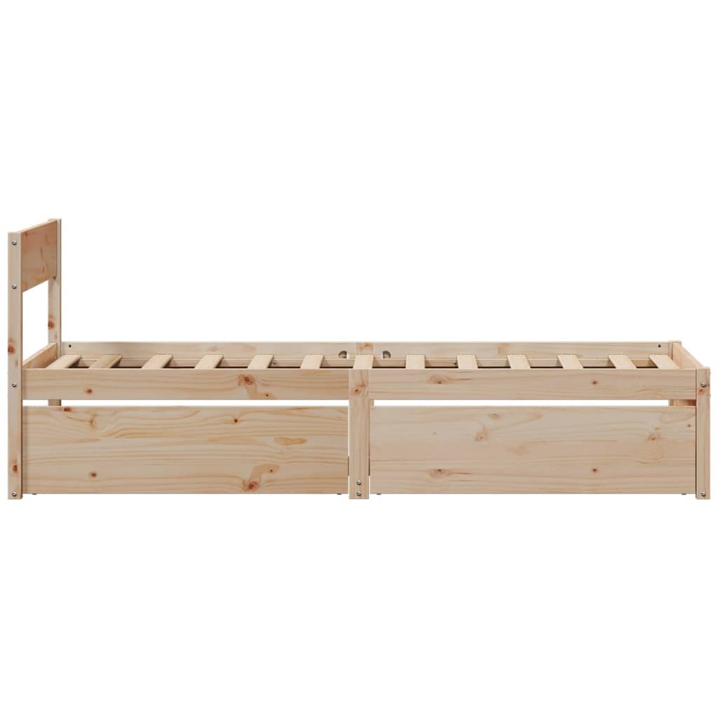 sengeramme uden madras 90x200 cm massivt fyrretræ