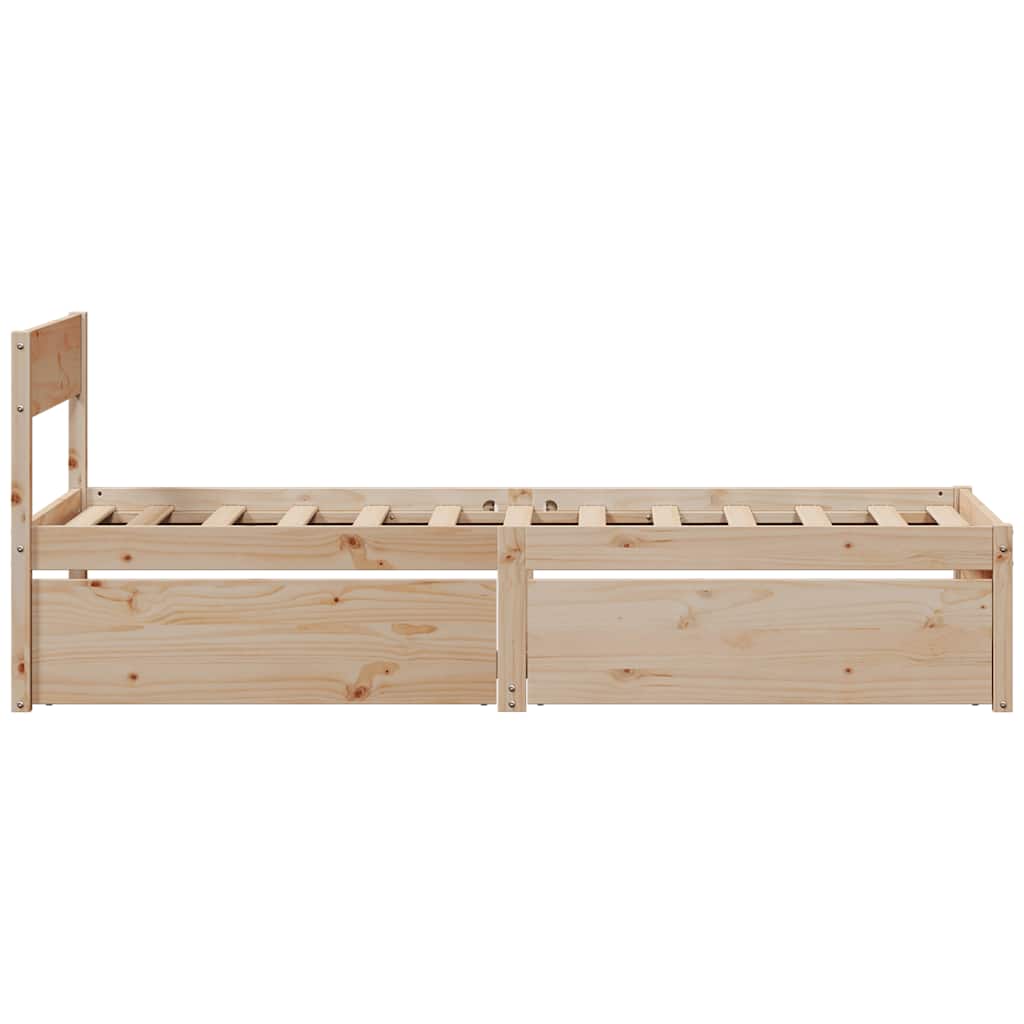 sengeramme uden madras 90x200 cm massivt fyrretræ