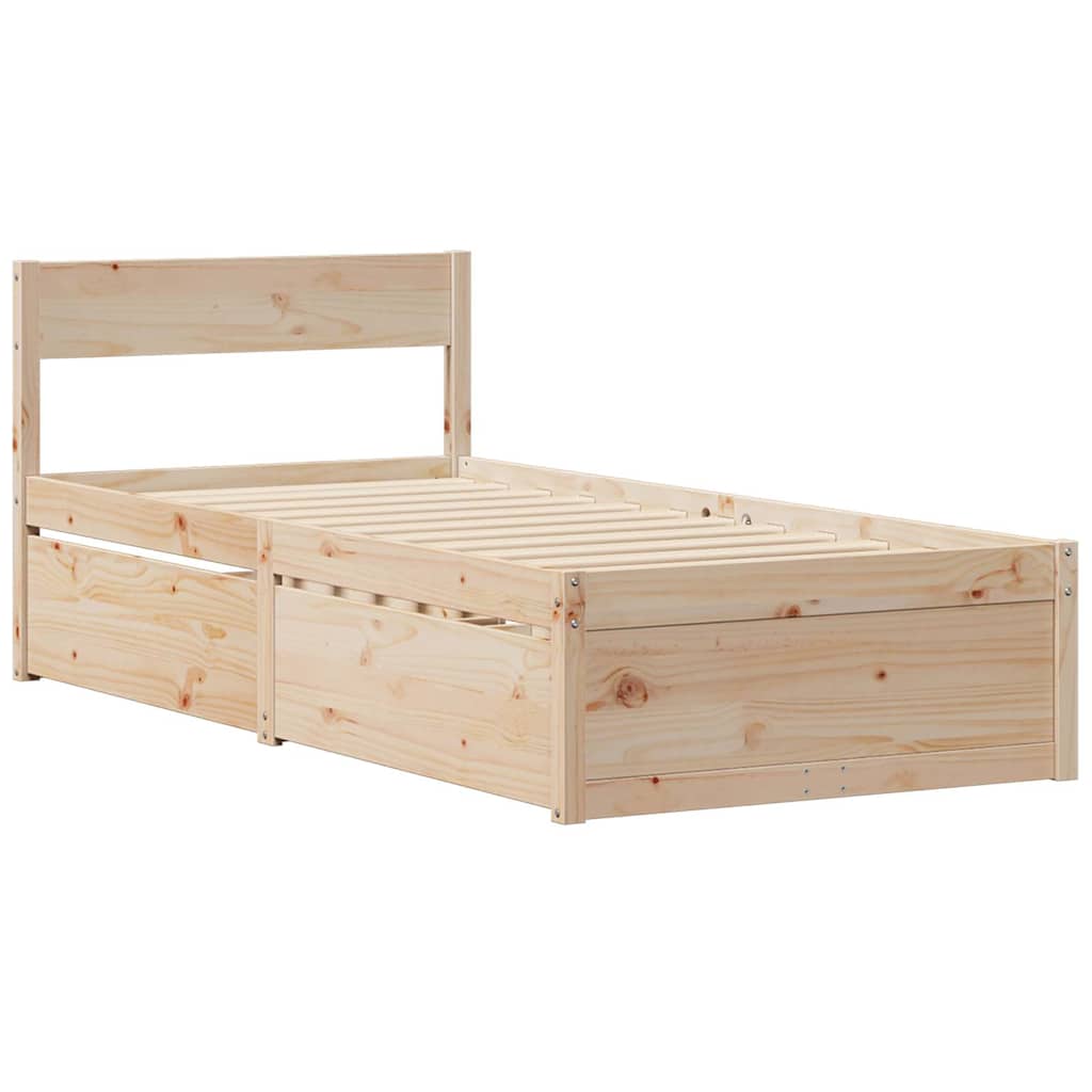 sengeramme uden madras 90x190 cm massivt fyrretræ