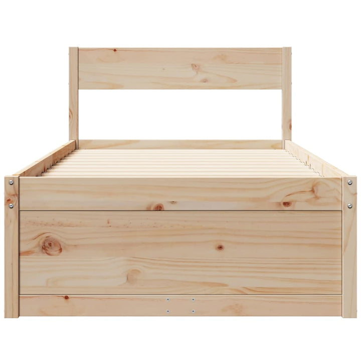 sengeramme uden madras 90x190 cm massivt fyrretræ