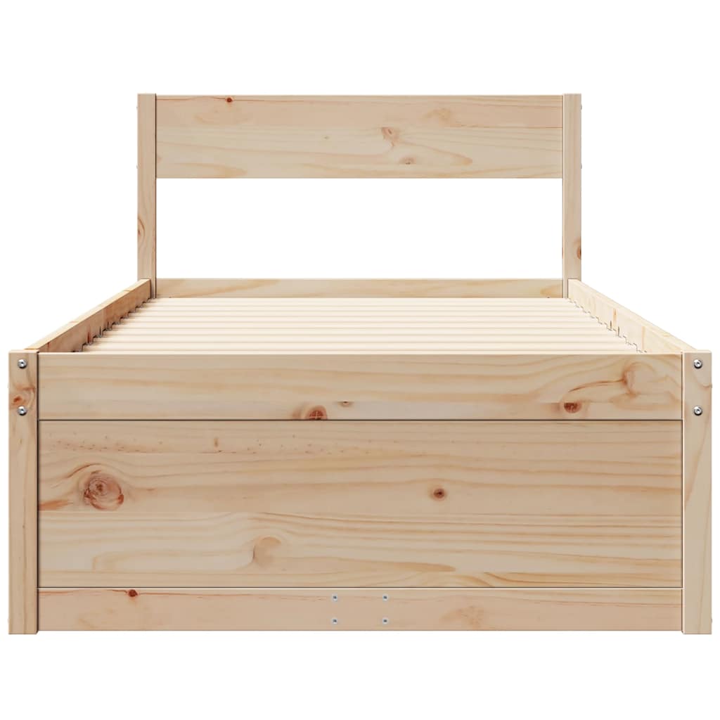 sengeramme uden madras 90x190 cm massivt fyrretræ