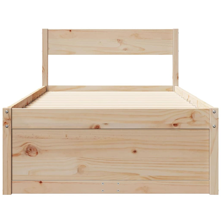 sengeramme uden madras 90x190 cm massivt fyrretræ