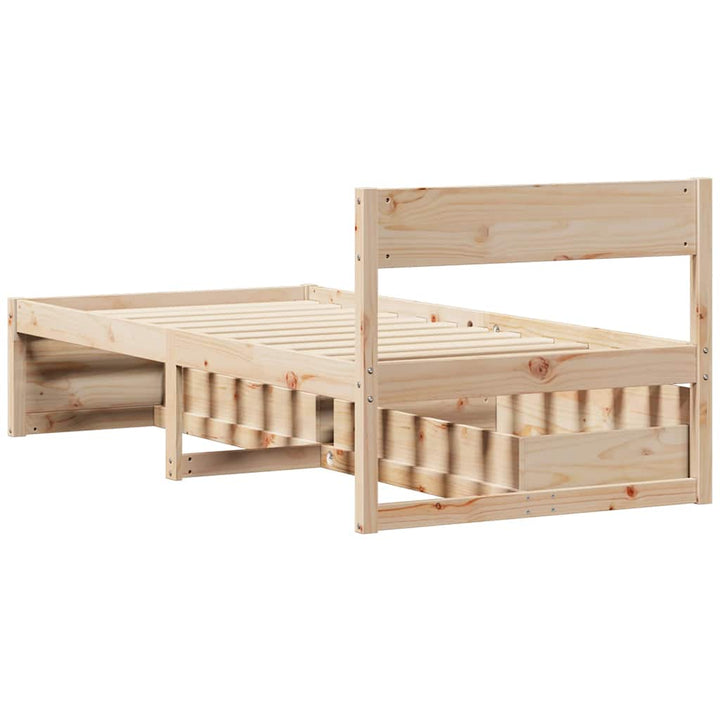 sengeramme uden madras 90x190 cm massivt fyrretræ