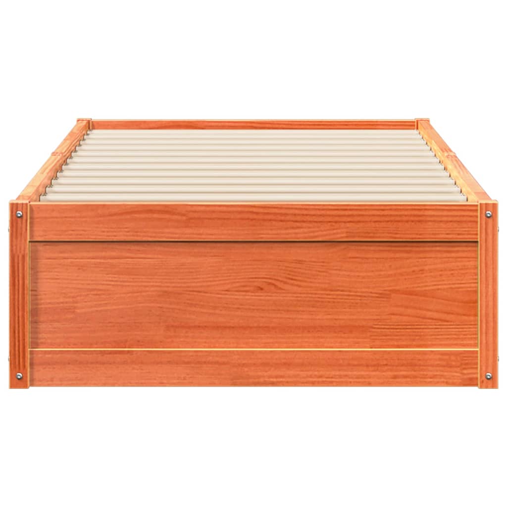 sengeramme uden madras 100x200 cm massivt fyrretræ gyldenbrun