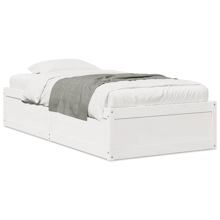 sengeramme uden madras 90x200 cm massivt fyrretræ hvid