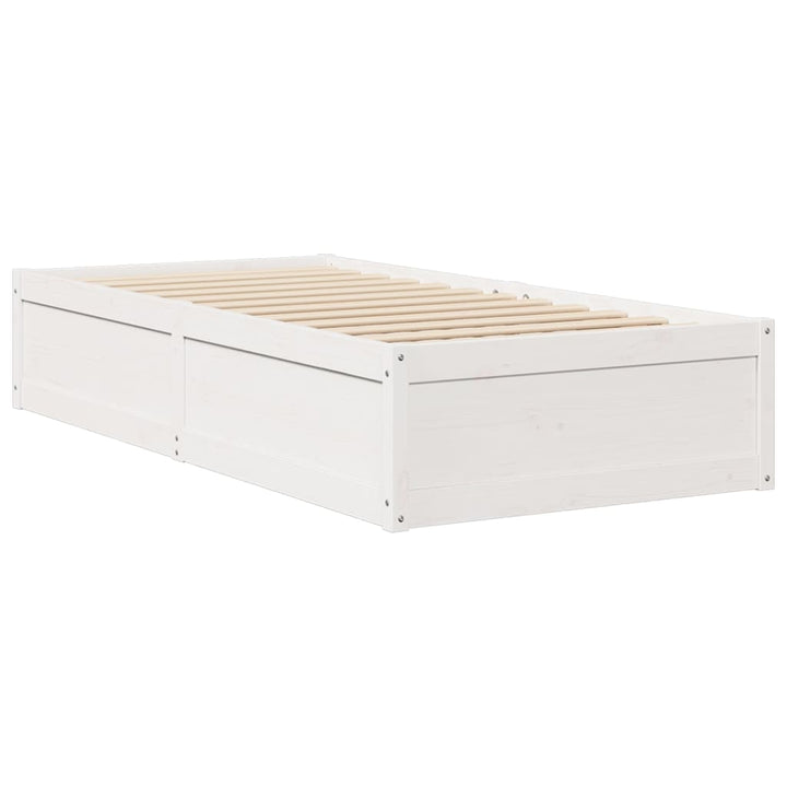 sengeramme uden madras 90x200 cm massivt fyrretræ hvid