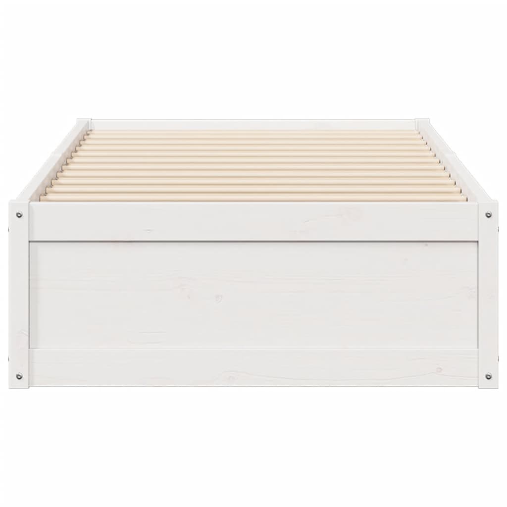 sengeramme uden madras 90x200 cm massivt fyrretræ hvid