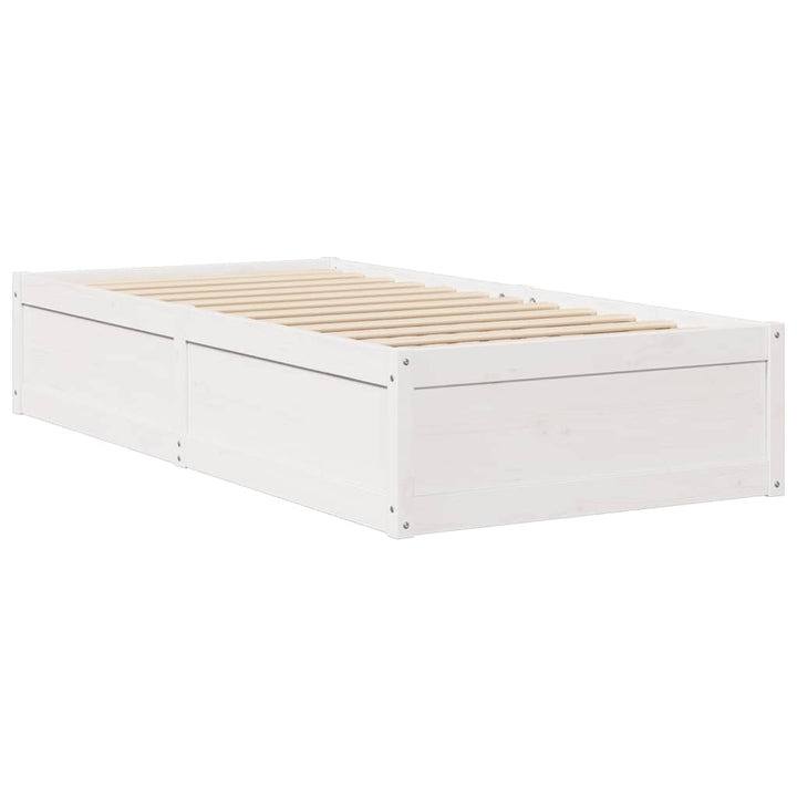 sengeramme uden madras 90x200 cm massivt fyrretræ hvid