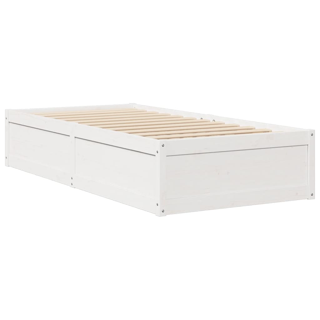 sengeramme uden madras 90x190 cm massivt fyrretræ hvid