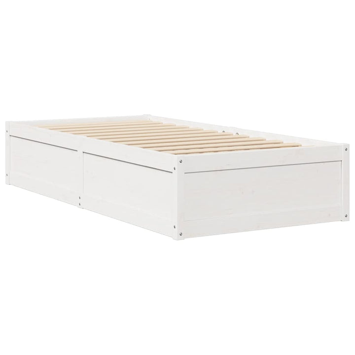 sengeramme uden madras 90x190 cm massivt fyrretræ hvid