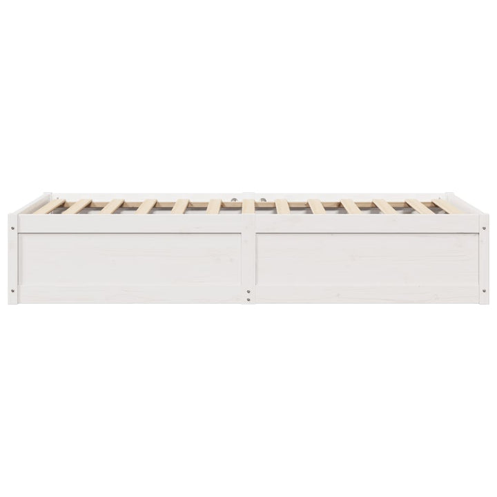 sengeramme uden madras 90x190 cm massivt fyrretræ hvid