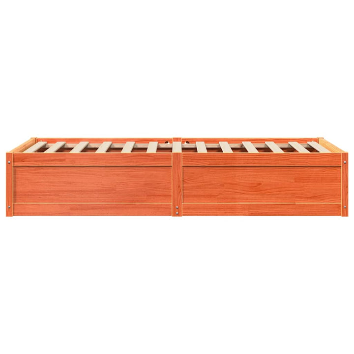sengeramme uden madras 90x190 cm massivt fyrretræ gyldenbrun