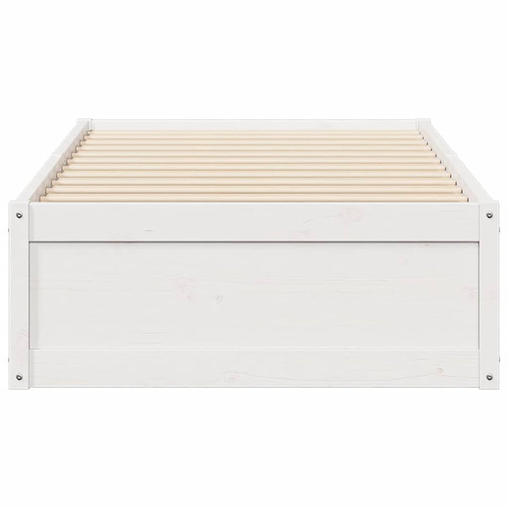 sengeramme uden madras 75x190 cm massivt fyrretræ hvid
