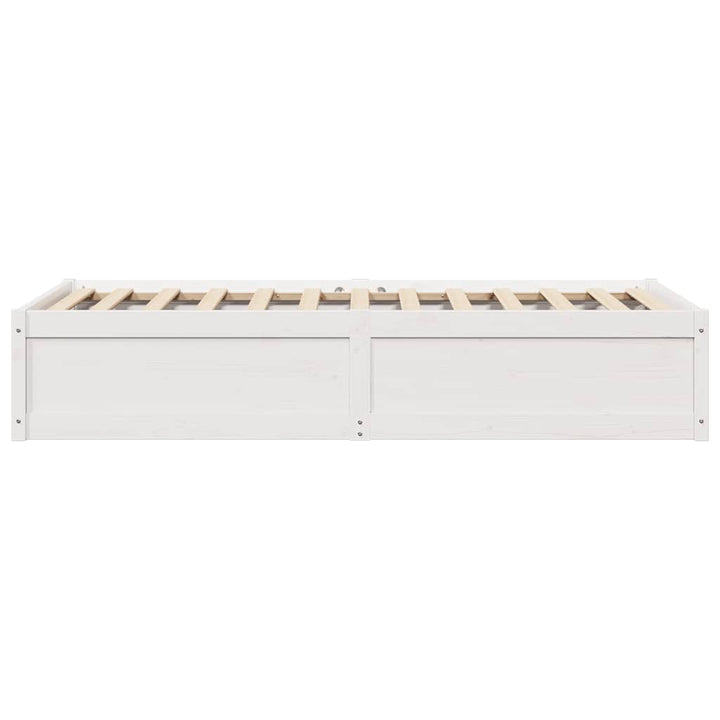 sengeramme uden madras 75x190 cm massivt fyrretræ hvid
