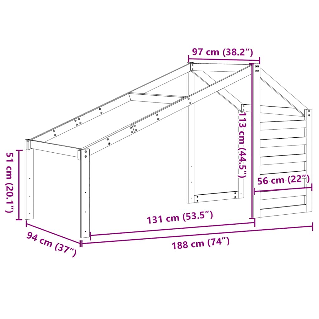 stel til husseng 188x97x113 cm massivt fyrretræ gyldenbrun