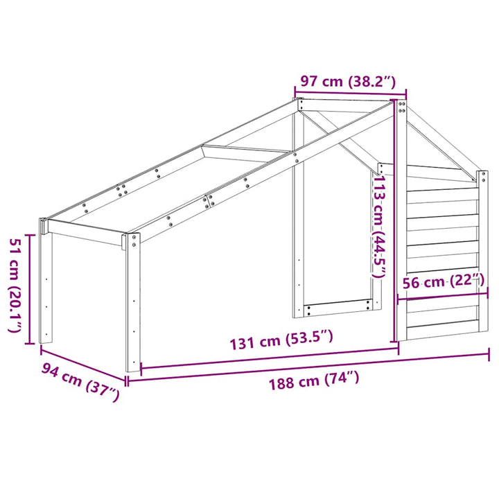 stel til husseng 188x97x113 cm massivt fyrretræ gyldenbrun