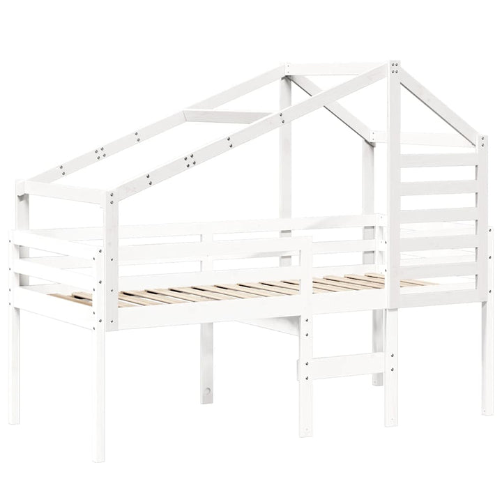 stel til husseng 198x82x113 cm massivt fyrretræ hvid