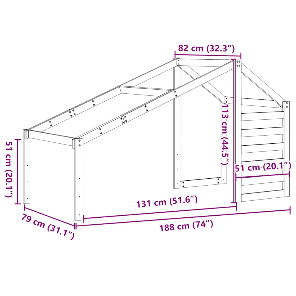 stel til husseng 188x82x113 cm massivt fyrretræ gyldenbrun