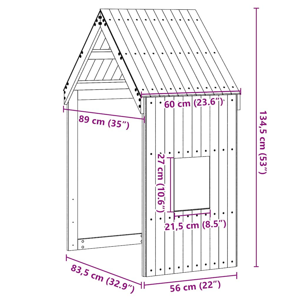stel til husseng 60x89x134,5 cm massivt fyrretræ