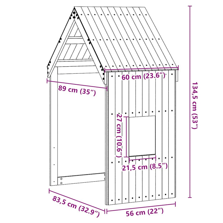 stel til husseng 60x89x134,5 cm massivt fyrretræ