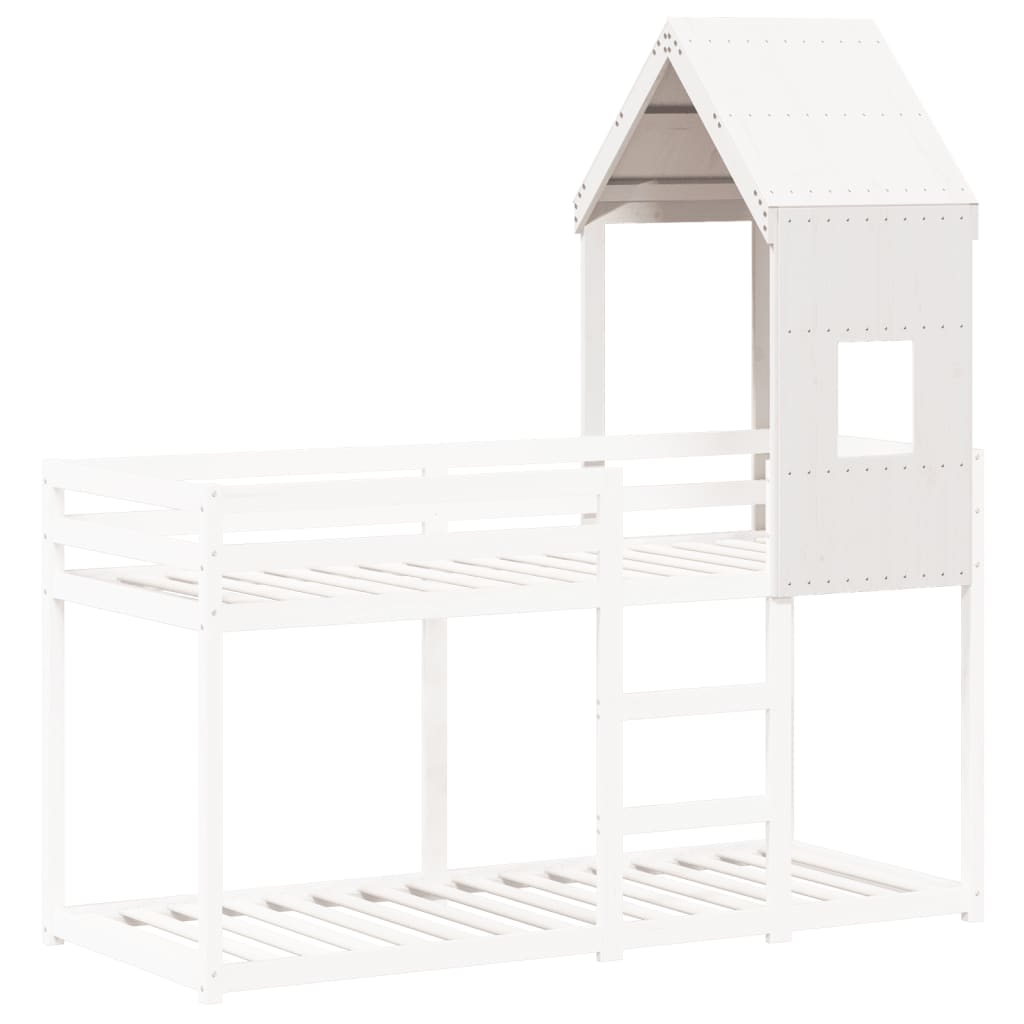 stel til husseng 60x89x134,5 cm massivt fyrretræ hvid