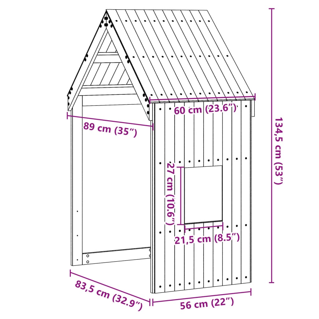 stel til husseng 60x89x134,5 cm massivt fyrretræ hvid