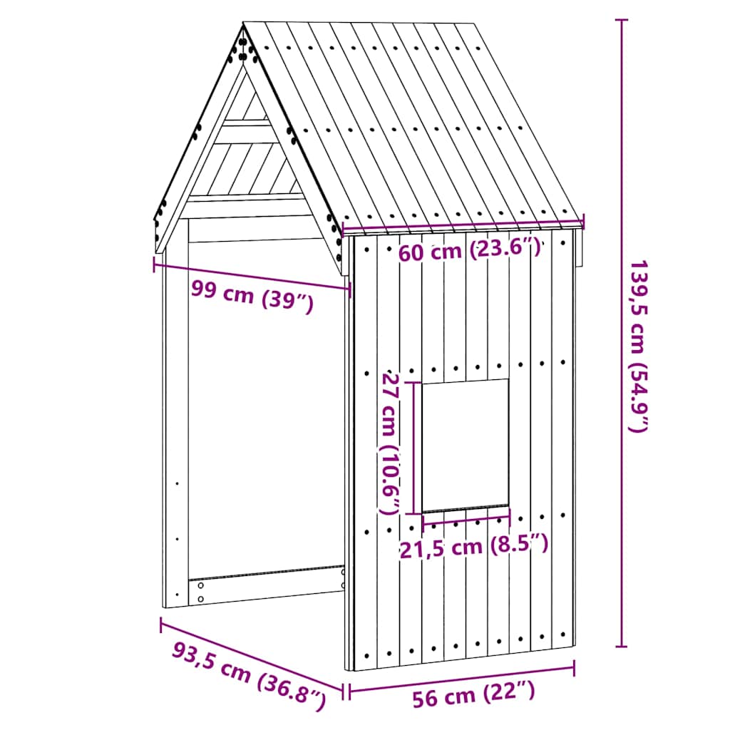stel til husseng 60x99x139,5 cm massivt fyrretræ