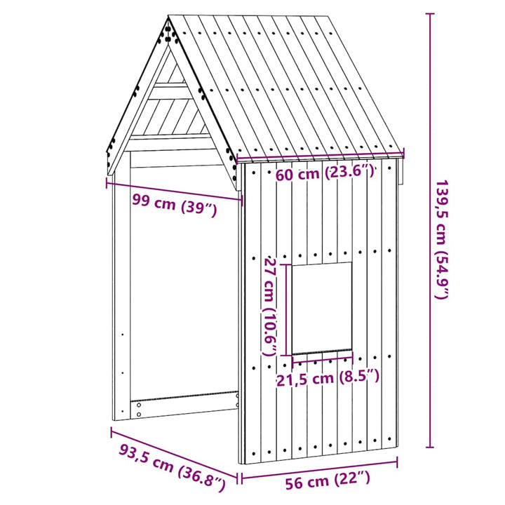 stel til husseng 60x99x139,5 cm massivt fyrretræ