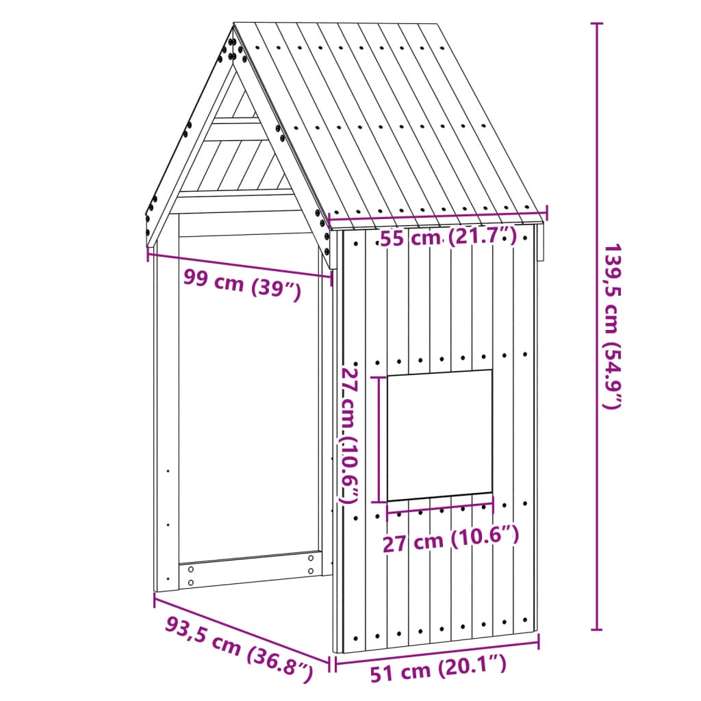 stel til husseng 55x99x139,5 cm massivt fyrretræ hvid