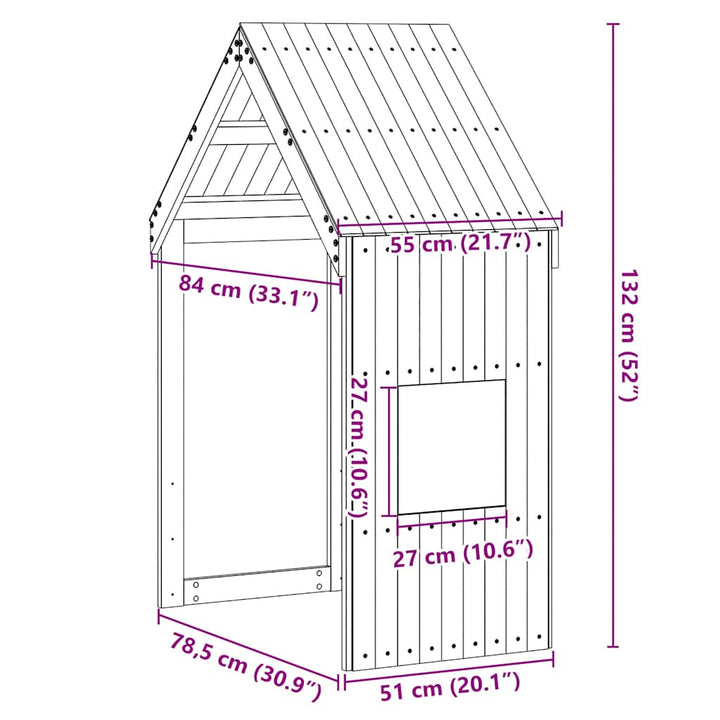 stel til husseng 55x84x132 cm massivt fyrretræ